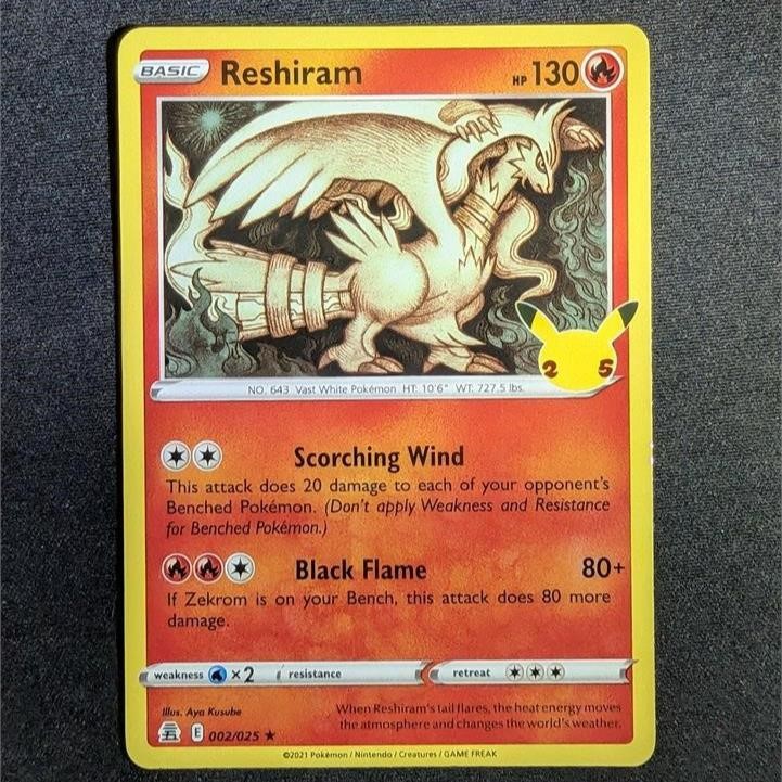 Pokemon Reshiram 002/025 25th Anniv. Holo Rare