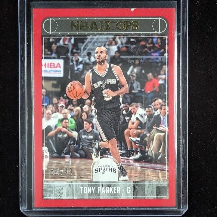 2017-18 Panini Hoops Tony Parker #196 HOF 'd/49